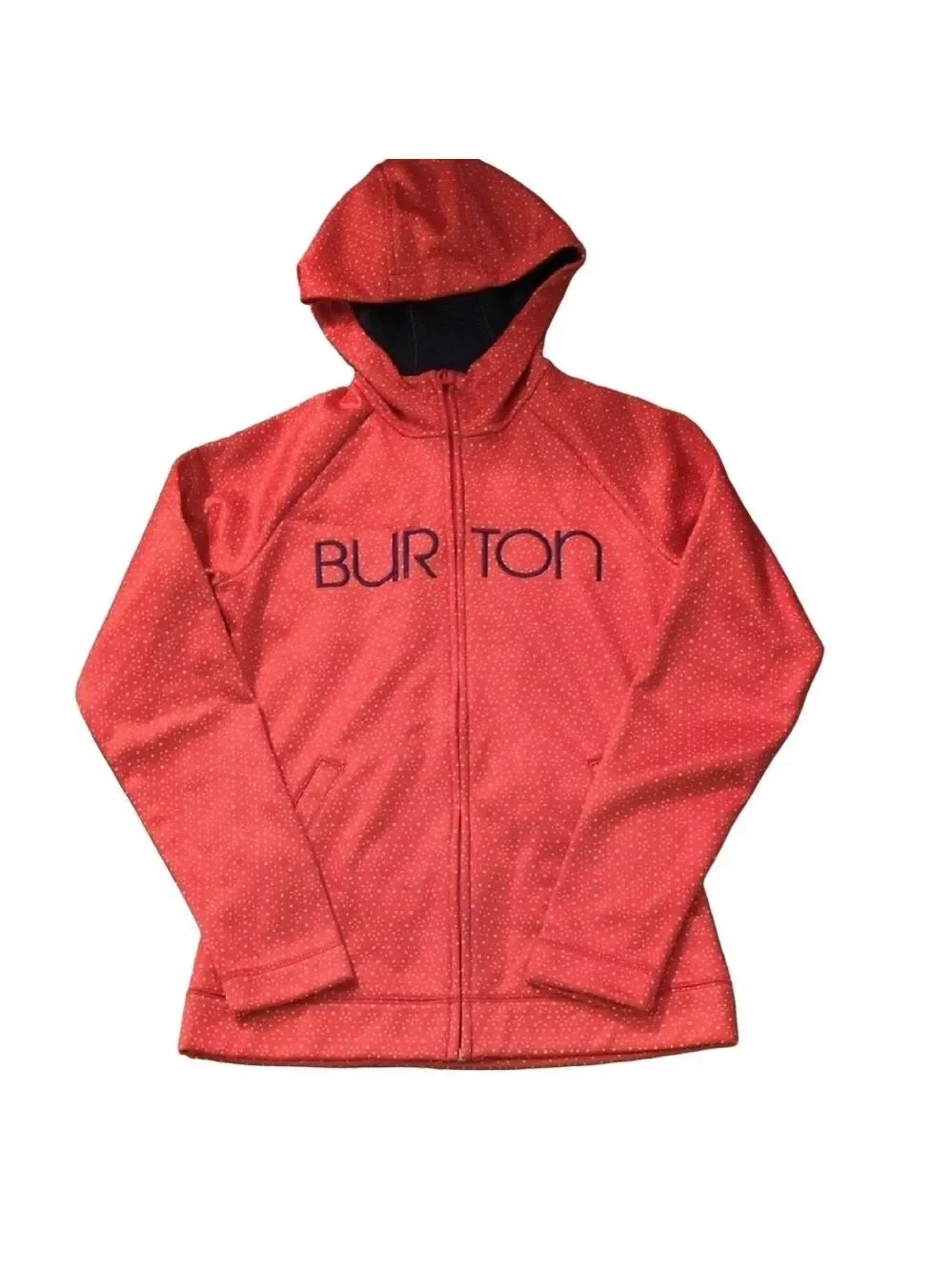 Burton Orange And White Polka Dot WB Peak Hoodoe Jacket Size Small